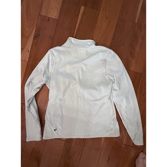 Terramar Climasense 1/4 Zip Pullover Womens Large Light Gray Thermal Grid Fleece - Picture 6 of 10